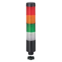 WERMA Tower Light Assembly: 4 Tier, Green/Red/White/Yellow, Sounder Tier Included, 209 mm Overall Ht (MPN 69924075)