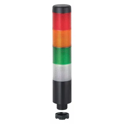 WERMA Tower Light Assembly: 4 Tier, Green/Red/White/Yellow, Sounder Tier Included - Four-Tier Tower Light Assemblies