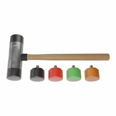AMERICAN Replaceable Tip Hammer: Urethane, 2 lb Head Wt, 2 in Tip Dia, 14 1/2 in Overall Lg - Rubber-Tip Hammers
