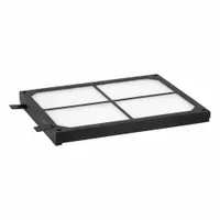 Panel-style cabin air filter for Blue Bird vehicles. Overall length 13 3/16 inches. Filters airborne particles entering the passenger compartment to improve in-cabin air quality