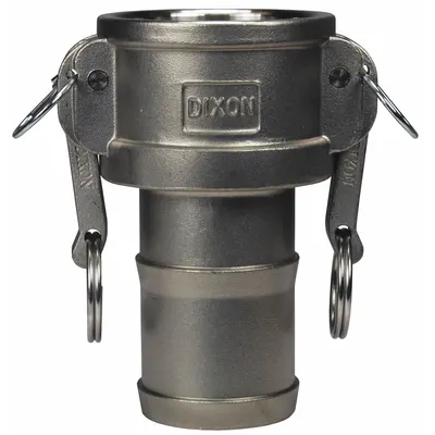DIXON VALVE & COUPLING Cam and Groove Coupling: 1/2 in Coupling Size, 150 psi Max. Working Pressure @ 70 F - Type C Stainless Steel Cam & Groove Fittings