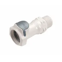 Quick Connection Coupling: Straight, 1/2 in Pipe Size, Quick-Disconnect Coupler x BSPT, Polysulfone (MPN HFCD10835BSPT)