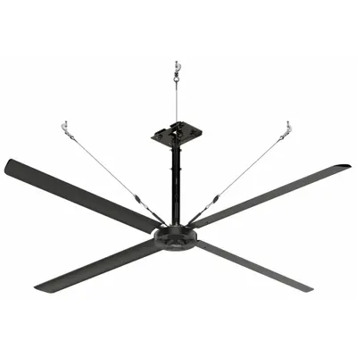 HUNTER INDUSTRIAL Ceiling Fan: 68,544 cfm Airflow, 12 ft Blade Dia, Variable Speeds, 480V AC - Industrial HVLS Ceiling Fans