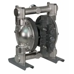 FDA-compliant air-operated double-diaphragm pump constructed with 316 stainless steel. Features a 1-1/2 in Tri-Clamp connection, delivers 46 gpm, and achieves a maximum head of 231 ft. Includes PTFE check valves and 316 SS seat material. Suitable for sanitary fluid handling in food, beverage, pharmaceutical, and other processing applications requiring hygienic transfer of viscous, shear-sensitive, or abrasive fluids.