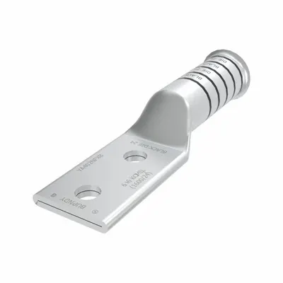 BURNDY Compression Lug: For 650 kcmil, Stranded Wire, 1/2 in Stud Size, Long - Two-Hole Compression Lugs