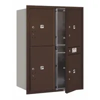 Mailbox: 4C, 4 Doors, Horizontal, 41 3/8 in H x 31 1/8 in W x 16 1/2 in D, Recessed Mounting (MPN 3711D-4PZFU)