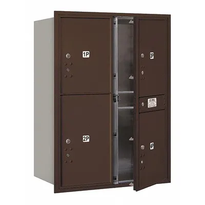 SALSBURY INDUSTRIES Mailbox: 4C, 4 Doors, Horizontal, 41 3/8 in H x 31 1/8 in W x 16 1/2 in D - Multi-Unit Mailboxes