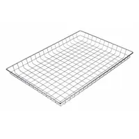 MARLIN STEEL WIRE PRODUCTS Storage Basket: Steel, Chrome-Plated, Silver, 16 5/8 in Overall Wd (MPN 130-12)