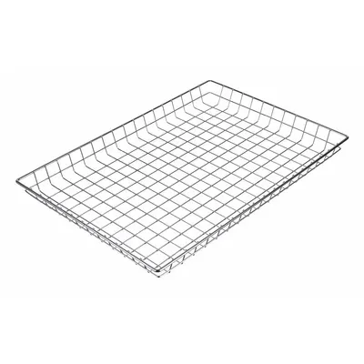 MARLIN STEEL WIRE Storage Basket, Chrome-Plated, Silver, 16-5/8 in Overall Width - Machining
