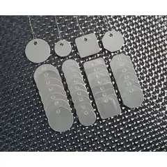 Silver octagon blank valve tags made from aluminum laminated material. Each tag is 0.02 inches thick and supplied in packs of 25. Suitable for identifying pipes, valves, and equipment in industrial facilities where corrosion resistance is required.