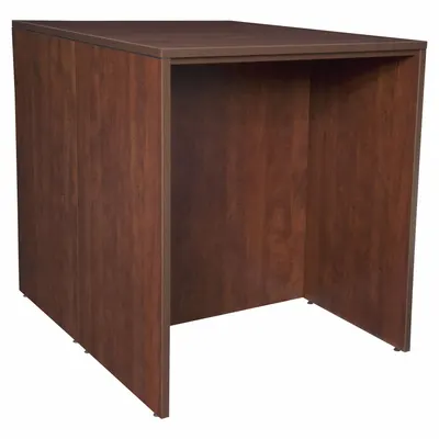 REGENCY Office Desk: Melamine, Cherry, 0 Pedestals, 0 Drawers, 36 in Overall Wd - Counter-Height Desks