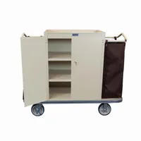 ROYAL BASKET TRUCKS Housekeeping Cart: Beige, 47 in Overall Ht, 22 in Overall Wd, 55 in Overall Dp (MPN G55-TNX-M3C-2LN)