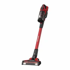 This cordless upright vacuum features a 10 3/4 in cleaning path and 45 cfm air flow for dry debris pickup on floors and low-pile carpets. Weighing 9.9 lb, it includes a battery and charger. The standard bagless design with a brushed motor is suited for workshops, garages, and light industrial spaces.