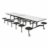 PALMER HAMILTON Cafeteria Table: Gray Glace, Stool Seat, 29 in Overall Ht, 59 in Overall Lg, Lava (MPN 59TV23293012-S12-GBL)