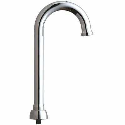 CHICAGO FAUCETS Gooseneck Swivel Spout, Polished Chrome Brass, 1.5 gpm - Gooseneck Faucet Spouts