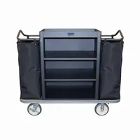 ROYAL BASKET TRUCKS Housekeeping Cart: Black, 47 in Overall Ht, 22 in Overall Wd, 55 in Overall Dp (MPN G55-KKX-M3C-2NN)