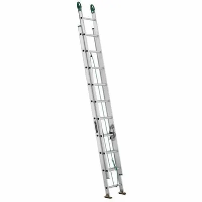 LOUISVILLE LADDER AE4232PG 32 ft Aluminum Extension Ladder, 225 lb Capacity - Lightweight Aluminum Extension Ladders