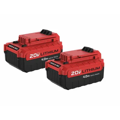 PORTER CABLE Battery: 20V MAX*, 4 Ah, 2 Batteries Included - Assorted Brands Cordless Tool Batteries
