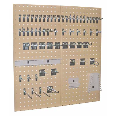 KENNEDY Pegboard Hook Assortment Kit: 39 Hooks, Locking Clip, Surface - Hook & Toolholder Assortments for Square-Hole Pegboard