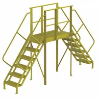 TRI-ARC Crossover Bridge: 5 ft Platform Ht, Steel, 1,000 lb Load Capacity, Serrated, 6 Steps, Steel (MPN 7CY88)