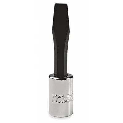 PROTO Socket Bit: 3/8 in Drive Size, Slotted Tip, 5/16 in Tip Size, 3 in Overall Lg - Slotted Bit Sockets