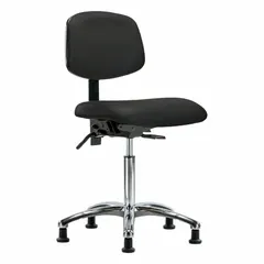 Vinyl Lab Chair, Armless, Aluminum Base, Height Range 21 1/2" to 29"