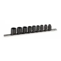 PROTO Impact Socket Set: 3/8 in Drive Size, Small Set (0-50 pieces) Set Size, 9 Pieces, (9) 6-Point (MPN J72102)