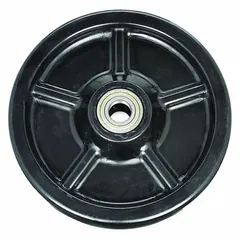 Replacement wheel for drum trucks and dispensers. Overall height 10 in, width 2 in, overall length 10 in. Load capacity 500 lb. Compatible with drum truck/dispenser product types.