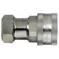 Steel push-to-connect coupling body with 1-5/16"-12 thread and 189 lpm max flow rate. Used in hydraulic systems for quick connection and disconnection of fluid lines in mobile equipment and industrial machinery