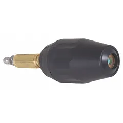 This threaded turbo nozzle features a rotary design for enhanced cleaning action. With a 3.5 nozzle size, it is rated for 6000 psi maximum pressure and 4 gpm flow, operating in the 5000 to 6000 psi range. The male connection allows direct attachment to pressure washer wands. Suitable for high-pressure cleaning tasks such as removing dirt, grime, and paint from surfaces.