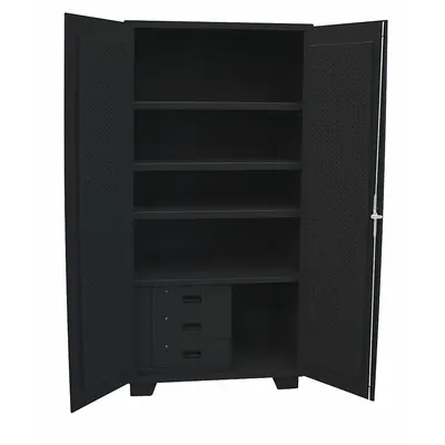 JAMCO GV248BL Industrial Shelf Cabinet with Drawers & Pegboard - Industrial Shelf Cabinets with Drawers & Pegboards