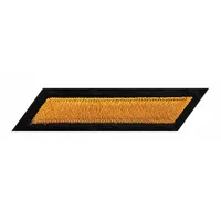 HEROS PRIDE Embroidered Patch: Hashmark, 2 in x 3/8 in, Black/Gold, Felt/Plastic, Sew-On (MPN 5372)