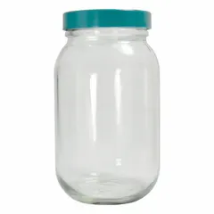 Clear Wide Mouth Round Glass Lab Bottle, 480 mL, 63-400, Colorless, Visible Particulate, Pack of 12
