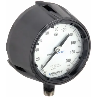 ASHCROFT Vibration-Resistant Pressure Gauge - Vibration-Resistant All-Stainless Steel Wetted Parts & Casing