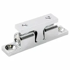 Zinc grab catch with pull opening action. Measures 3/8 in height and 1 15/16 in width. Used to secure cabinet doors, panels, and enclosures in industrial and commercial applications.