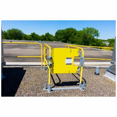 GARLOCK SAFETY SYSTEMS Fixed Ladder Guardrail System: 5 ft x 42 in, 20 in Mid-Rail Ht - Guardrail Components for Ladder Entry