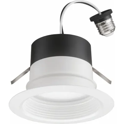 LITHONIA LIGHTING Retrofit Downlight: 4 in Dia, 700 lm, 2700K/3000K/3500K/4000K/5000K, 10 W - Universal Trim Modules
