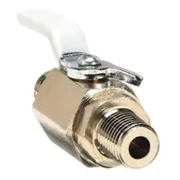 This ball valve is a replacement part for DeVilbiss paint spray gun systems. It controls fluid flow with on/off regulation during painting operations. Compatible with manufacturer model number HFRL-508