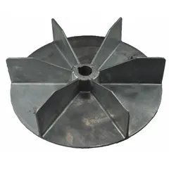 This Dayton radial blade blower wheel is constructed of aluminum and features a 12 1/2 in diameter with a 1 1/8 in bore. It supports both clockwise and counterclockwise rotation, has one inlet, and includes set screws. Suitable for moving air or gas against moderate static pressure in HVAC and ventilation systems, such as commercial ovens, dryers, and air-handling units.