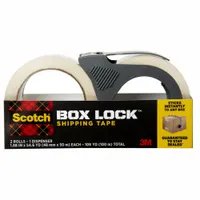 Packaging Tape with Dispenser: Clear, 3.1 mil Tape Thick, 60 oz/in Tape Adhesive Strength, 2 PK (MPN 3950-21RD-6WC)