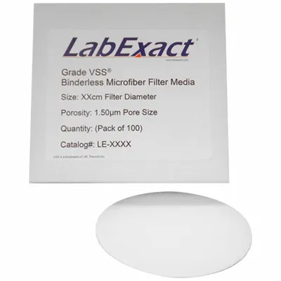 LABEXACT Glass Microfiber Filter: VSS, 15 cm Dia, 0.43 mm Thick - VSS Grade Glass Fiber Filters
