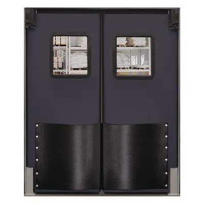 CHASE Swinging Door: Polyethylene, 2 Doors, Gray, 5 ft Door Wd, 8 ft Door Ht - Insulated Swinging Doors