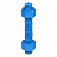 USA FASTENER Fully Threaded Stud: 5/8"-11 Thread Size, Steel, Grade B7, PTFE Coated, 4 in Lg, 4 PK (MPN B7-.625-4)