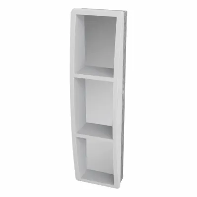 BESTCARE Recessed Shelf: Stainless Steel, Mirror, Recessed Mounting - Institutional Bathroom Shelves