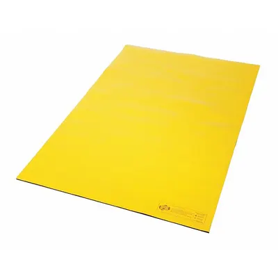PIG Drain Cover Seal: 60 in L x 36 in W, 54 in L x 30 in W Max Drain Size, Black/Yellow - Self-Sealing Drain Cover Seals