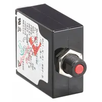 This 2 A push button style miniature circuit breaker features snap-in front panel mounting and 1/4 in tab terminals. Rated for 250V AC and 32V DC, it provides overcurrent protection in control panels, power supplies, and small machinery. The 1.85 in depth suits compact enclosures