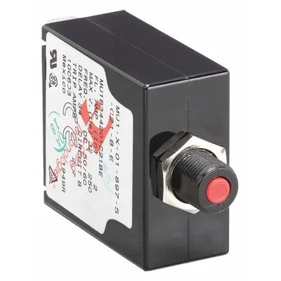 CARLING TECHNOLOGIES Panel Mount Circuit Breaker: 2 A Amps, 250V AC, 32V DC, Snap-In, 1.85 in Dp - Push Button Style, Front Panel-Mount Miniature Circuit Breakers