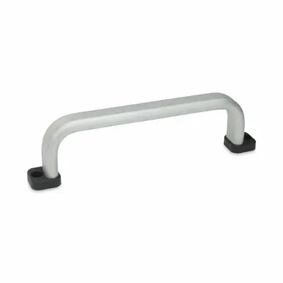 JW WINCO Pull Handle: Unthreaded Holes, Aluminum, Silver - Load-Rated Standard "U" Pull Handles