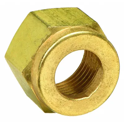 PARKER Compression Fitting Nut: 3/8 in OD Size, Compression, Brass - Single-Ferrule Brass Compression Fittings