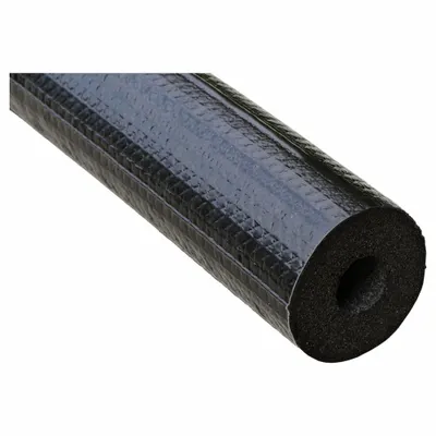K-FLEX USA Pipe Insulation Tube: Tube, 3/4 in Thick, 1 1/8 in ID, 6 ft, Buna-N Rubber - Weather-Resistant Jacketed Buna-N/PVC Straight Tube Insulation